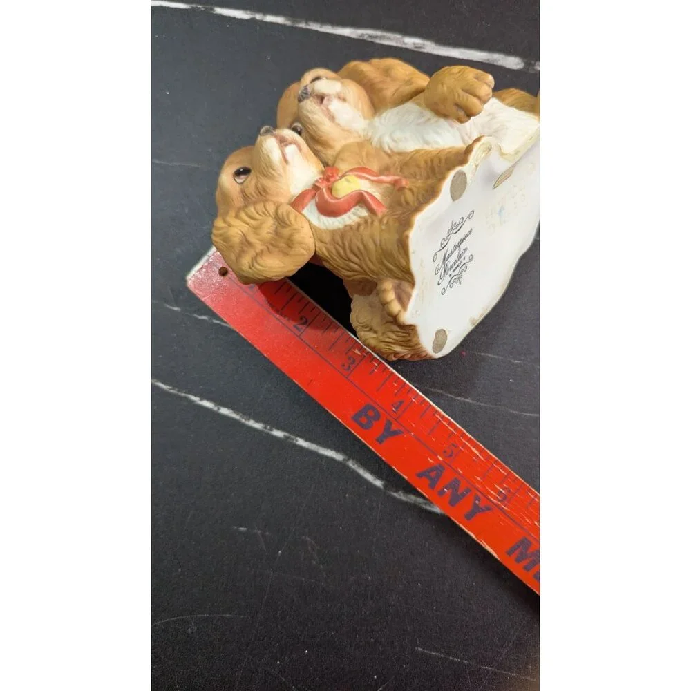 Vintage Homco Masterpiece Cocker Spaniels dogs 1988 Puppies Figurine‎